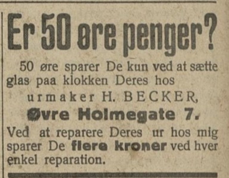 Becker reklame 1928_50 øre