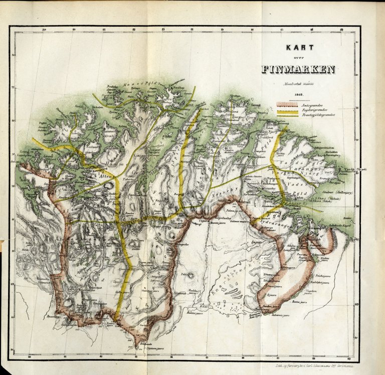 Finnmárkku kárta 1868 Váldojuvvon: Wulfsberg, Chr.M.