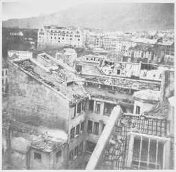 Eksplosjonsulykken i Bergen 20. april 1944. FOTO: UKJENT, UTLÅN: NTBS KRIGSARKIV/ARKIVVERKET