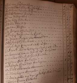 Her er et utdrag av de bøkene som fantes i boet etter Even Meldal (1728-1786), avdød sogneprest på Voss. Skiftet ble holdt i oktober 1786. Foto og utlån: Gina Dahl